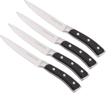 2-Piece Kitchen Knife Set – Ultra Sharp Precision German Stainless Steel Blades, 5” Utility & 3.5” Paring Knife with Ergonomic Handles, Multipurpose for Slicing & Peeling, Black Handle