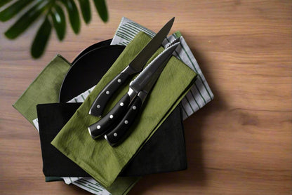 2-Piece Kitchen Knife Set – Ultra Sharp Precision German Stainless Steel Blades, 5” Utility & 3.5” Paring Knife with Ergonomic Handles, Multipurpose for Slicing & Peeling, Black Handle