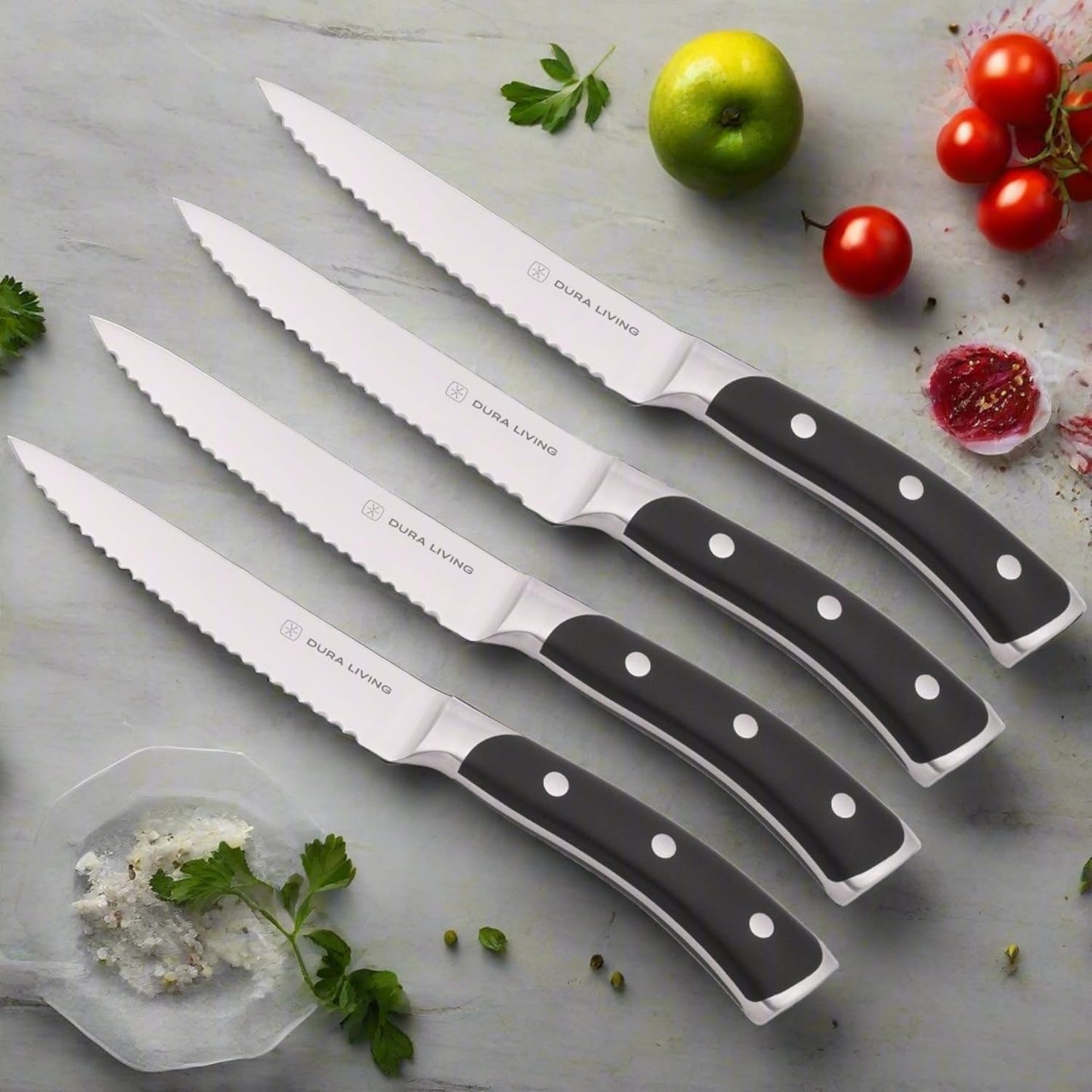 2-Piece Kitchen Knife Set – Ultra Sharp Precision German Stainless Steel Blades, 5” Utility & 3.5” Paring Knife with Ergonomic Handles, Multipurpose for Slicing & Peeling, Black Handle