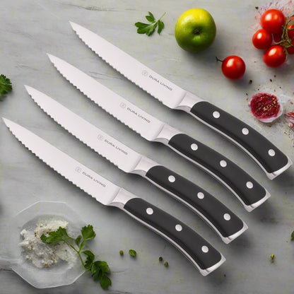 2-Piece Kitchen Knife Set – Ultra Sharp Precision German Stainless Steel Blades, 5” Utility & 3.5” Paring Knife with Ergonomic Handles, Multipurpose for Slicing & Peeling, Black Handle