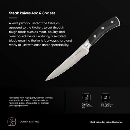 2-Piece Kitchen Knife Set – Ultra Sharp Precision German Stainless Steel Blades, 5” Utility & 3.5” Paring Knife with Ergonomic Handles, Multipurpose for Slicing & Peeling, Black Handle