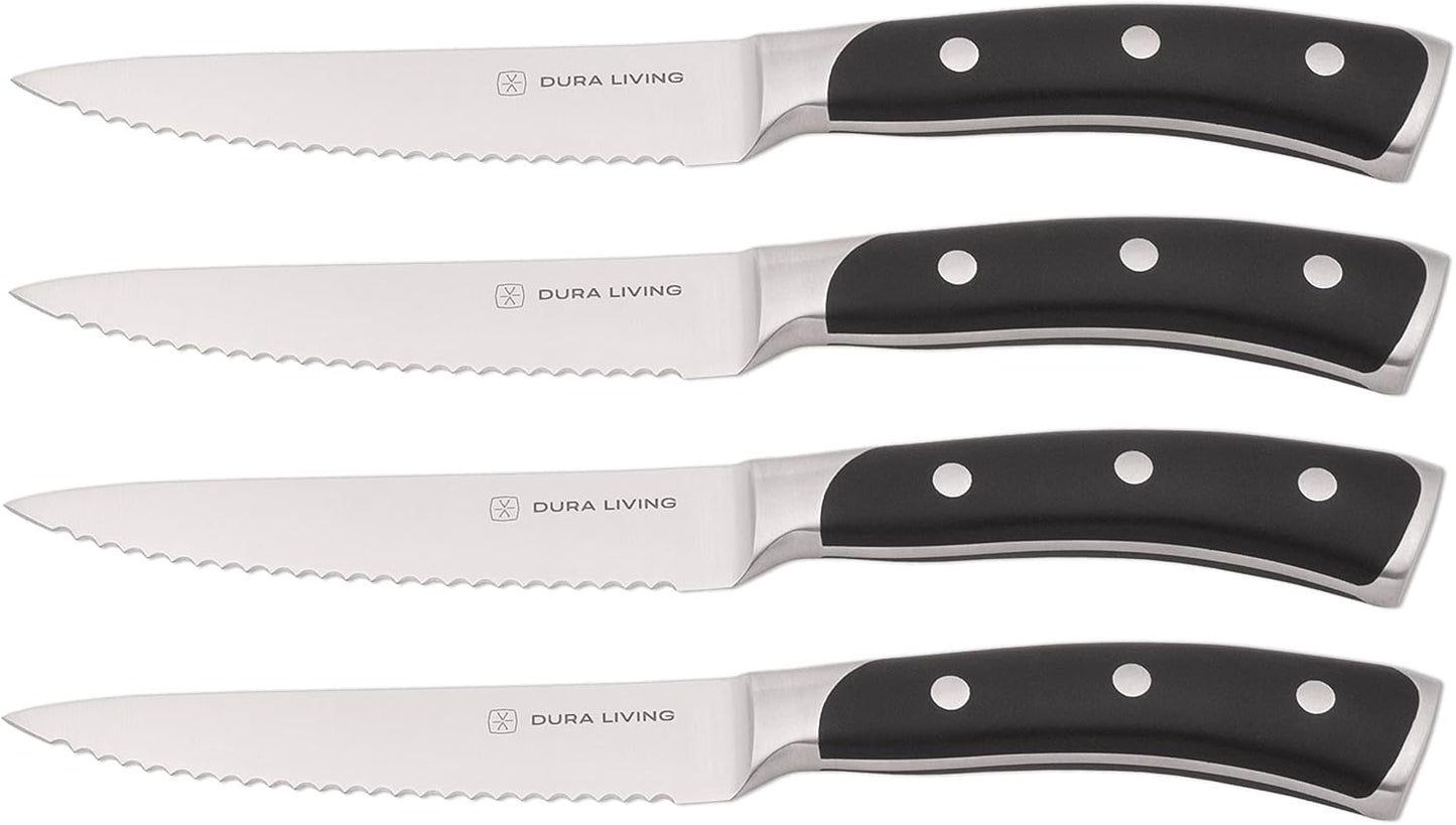 2-Piece Kitchen Knife Set – Ultra Sharp Precision German Stainless Steel Blades, 5” Utility & 3.5” Paring Knife with Ergonomic Handles, Multipurpose for Slicing & Peeling, Black Handle