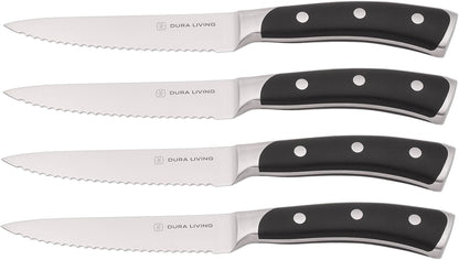2-Piece Kitchen Knife Set – Ultra Sharp Precision German Stainless Steel Blades, 5” Utility & 3.5” Paring Knife with Ergonomic Handles, Multipurpose for Slicing & Peeling, Black Handle
