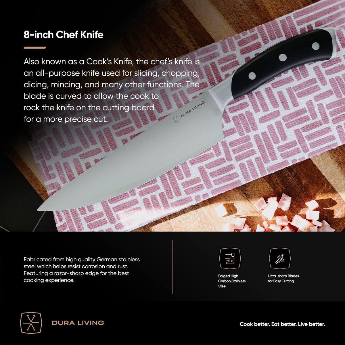 2-Piece Kitchen Knife Set – Ultra Sharp Precision German Stainless Steel Blades, 5” Utility & 3.5” Paring Knife with Ergonomic Handles, Multipurpose for Slicing & Peeling, Black Handle