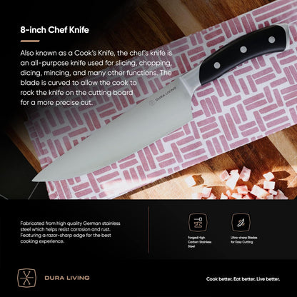 2-Piece Kitchen Knife Set – Ultra Sharp Precision German Stainless Steel Blades, 5” Utility & 3.5” Paring Knife with Ergonomic Handles, Multipurpose for Slicing & Peeling, Black Handle