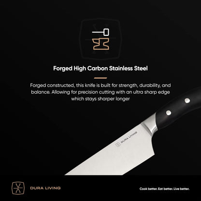 2-Piece Kitchen Knife Set – Ultra Sharp Precision German Stainless Steel Blades, 5” Utility & 3.5” Paring Knife with Ergonomic Handles, Multipurpose for Slicing & Peeling, Black Handle