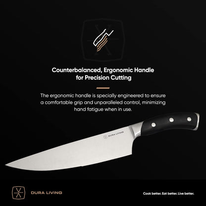 2-Piece Kitchen Knife Set – Ultra Sharp Precision German Stainless Steel Blades, 5” Utility & 3.5” Paring Knife with Ergonomic Handles, Multipurpose for Slicing & Peeling, Black Handle