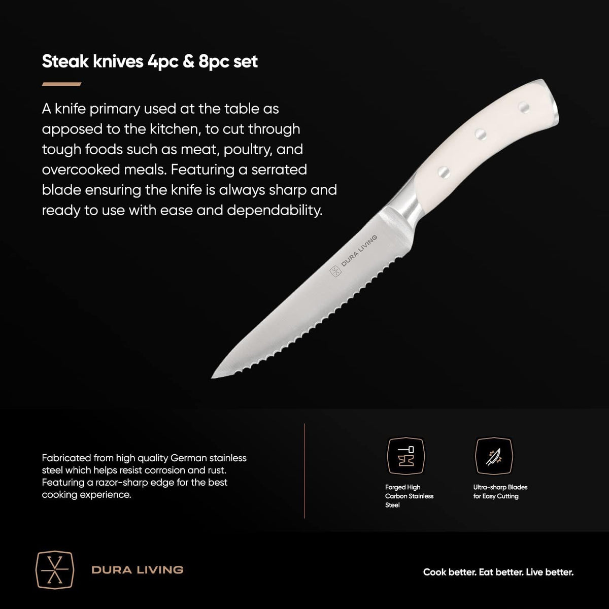 2-Piece Kitchen Knife Set – Ultra Sharp Precision German Stainless Steel Blades, 5” Utility & 3.5” Paring Knife with Ergonomic Handles, Multipurpose for Slicing & Peeling, Black Handle