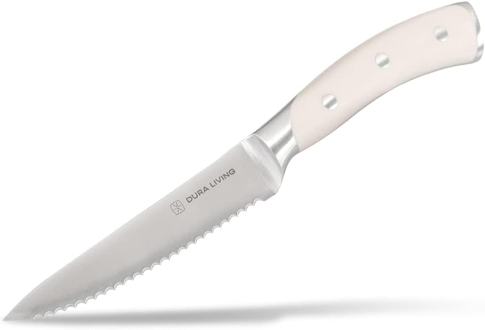 2-Piece Kitchen Knife Set – Ultra Sharp Precision German Stainless Steel Blades, 5” Utility & 3.5” Paring Knife with Ergonomic Handles, Multipurpose for Slicing & Peeling, Black Handle