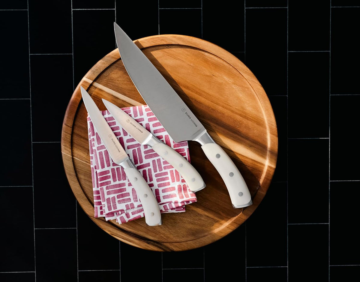 2-Piece Kitchen Knife Set – Ultra Sharp Precision German Stainless Steel Blades, 5” Utility & 3.5” Paring Knife with Ergonomic Handles, Multipurpose for Slicing & Peeling, Black Handle
