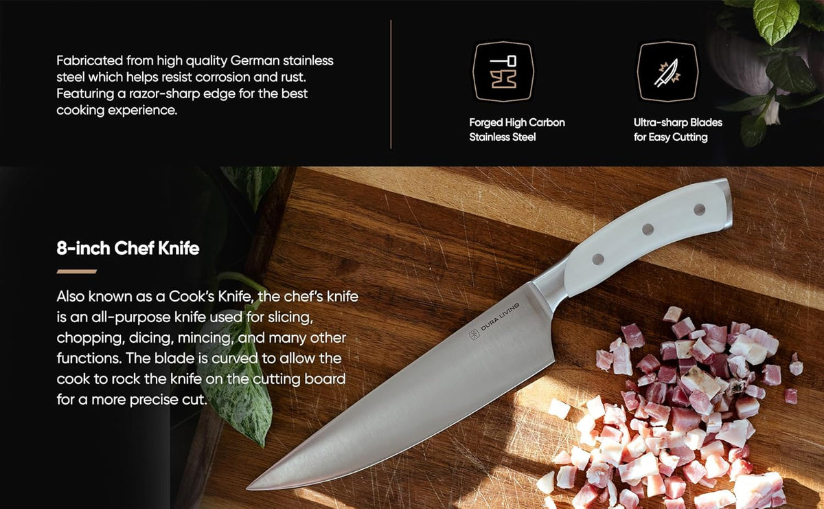 2-Piece Kitchen Knife Set – Ultra Sharp Precision German Stainless Steel Blades, 5” Utility & 3.5” Paring Knife with Ergonomic Handles, Multipurpose for Slicing & Peeling, Black Handle