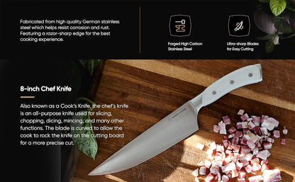 2-Piece Kitchen Knife Set – Ultra Sharp Precision German Stainless Steel Blades, 5” Utility & 3.5” Paring Knife with Ergonomic Handles, Multipurpose for Slicing & Peeling, Black Handle