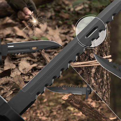 Fixed Blade Hunting Knife with Sheath, 12-inch Survival Knives for Men Tactical Bowie Knife with Non-Slip Handle for Bushcraft, Outdoor Camping