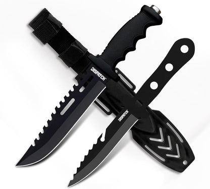 Fixed Blade Hunting Knife with Sheath, 12-inch Survival Knives for Men Tactical Bowie Knife with Non-Slip Handle for Bushcraft, Outdoor Camping