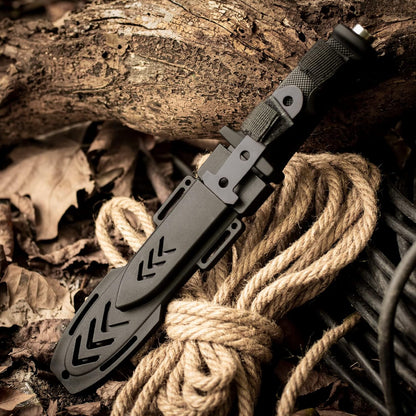 Fixed Blade Hunting Knife with Sheath, 12-inch Survival Knives for Men Tactical Bowie Knife with Non-Slip Handle for Bushcraft, Outdoor Camping