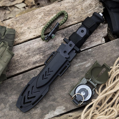 Fixed Blade Hunting Knife with Sheath, 12-inch Survival Knives for Men Tactical Bowie Knife with Non-Slip Handle for Bushcraft, Outdoor Camping
