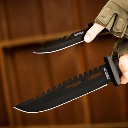 Fixed Blade Hunting Knife with Sheath, 12-inch Survival Knives for Men Tactical Bowie Knife with Non-Slip Handle for Bushcraft, Outdoor Camping