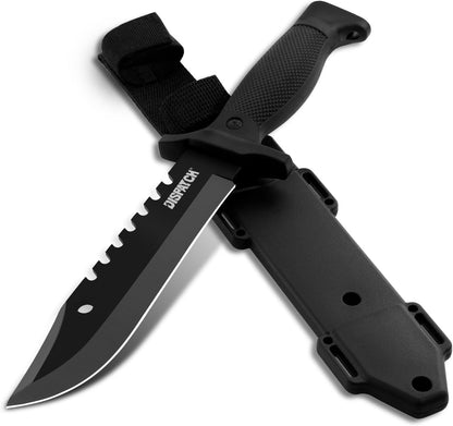 Fixed Blade Hunting Knife with Sheath, 12-inch Survival Knives for Men Tactical Bowie Knife with Non-Slip Handle for Bushcraft, Outdoor Camping
