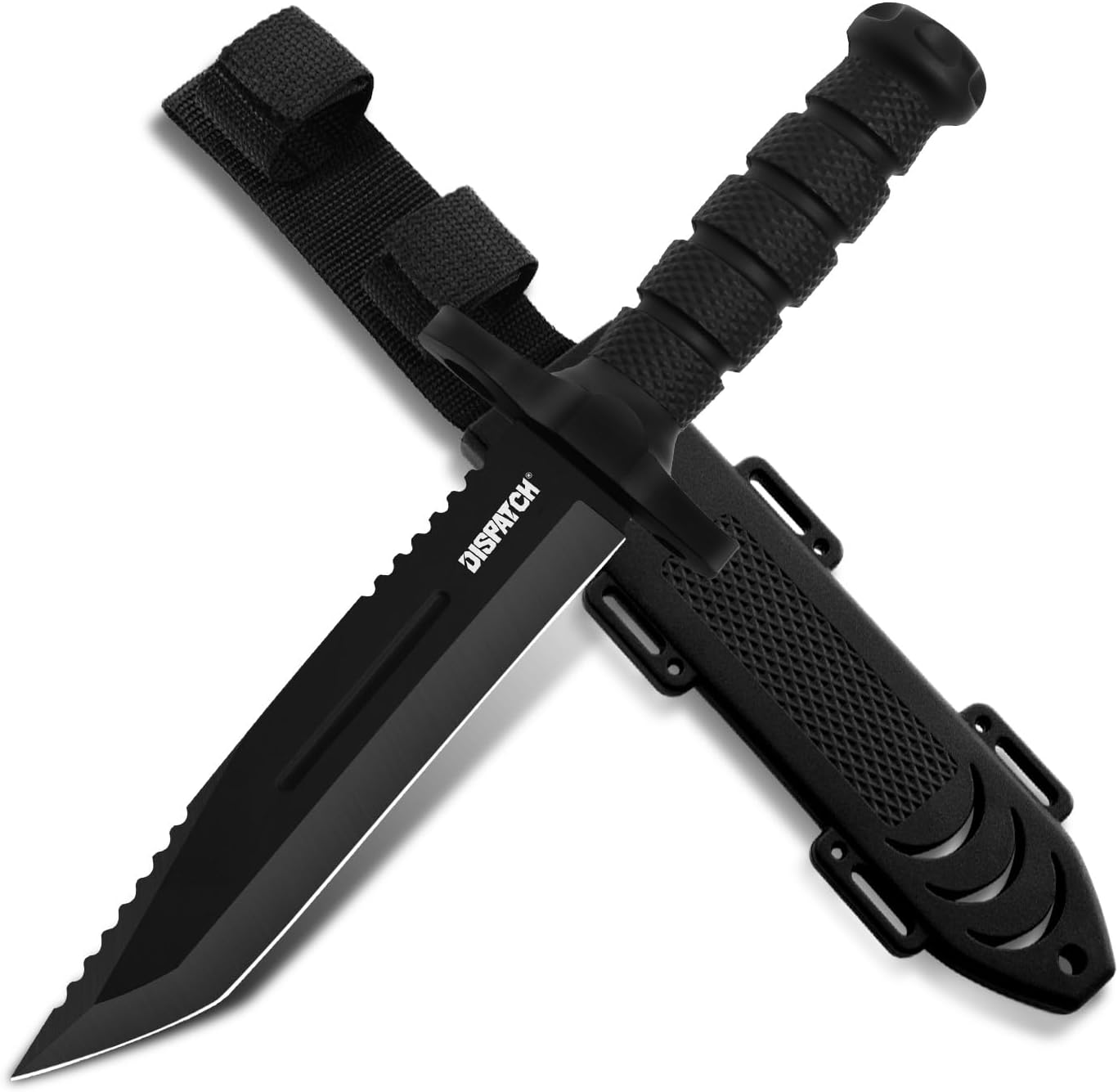 Fixed Blade Hunting Knife with Sheath, 12-inch Survival Knives for Men Tactical Bowie Knife with Non-Slip Handle for Bushcraft, Outdoor Camping