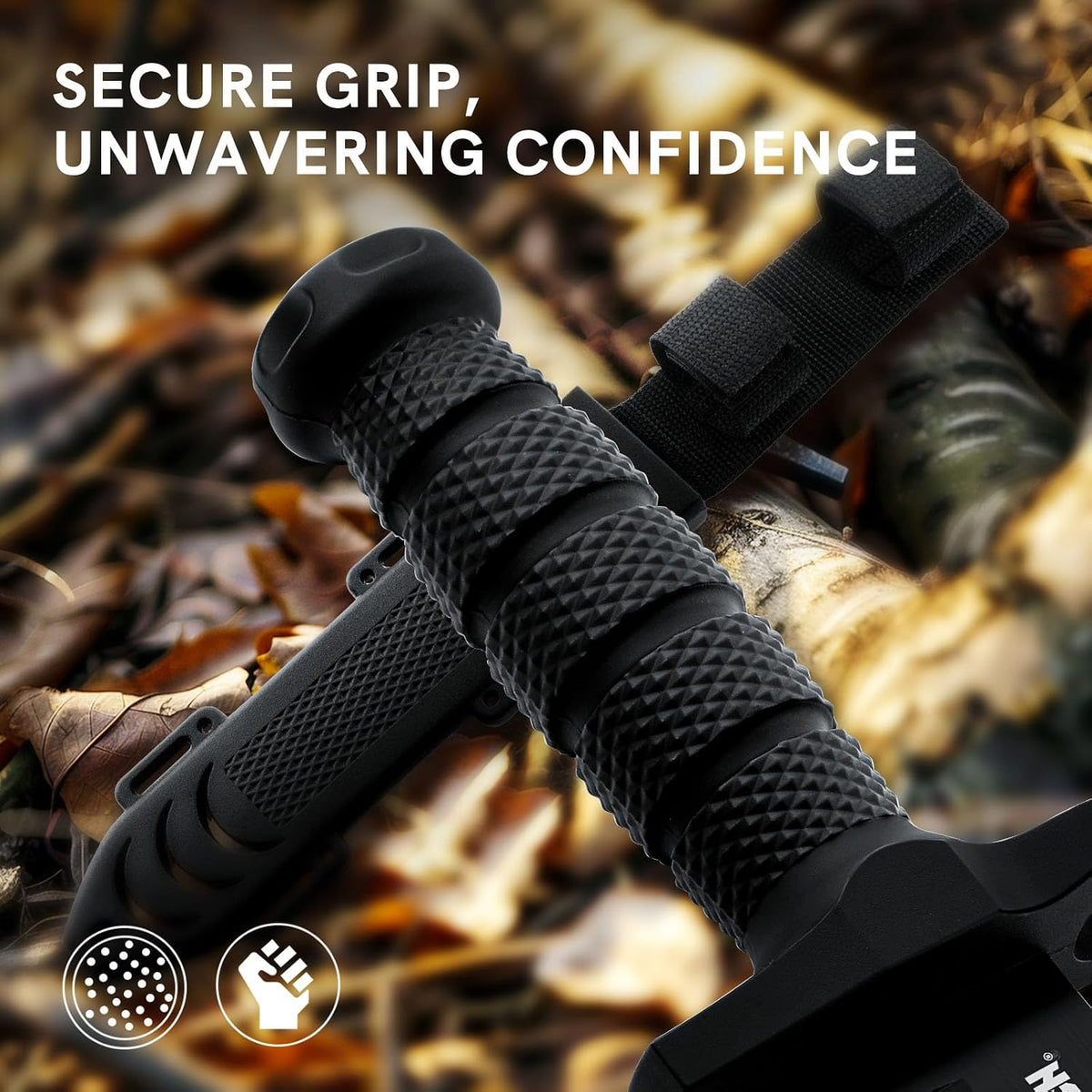 Fixed Blade Hunting Knife with Sheath, 12-inch Survival Knives for Men Tactical Bowie Knife with Non-Slip Handle for Bushcraft, Outdoor Camping