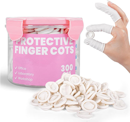 Professional Rubber Finger Cots, Anti-Static Medium Finger Cover, Disposable Rubber Finger Protectors for Offices, Kitchens, and More - Protective Guards Labor Protection Finger Guards (300PCS)