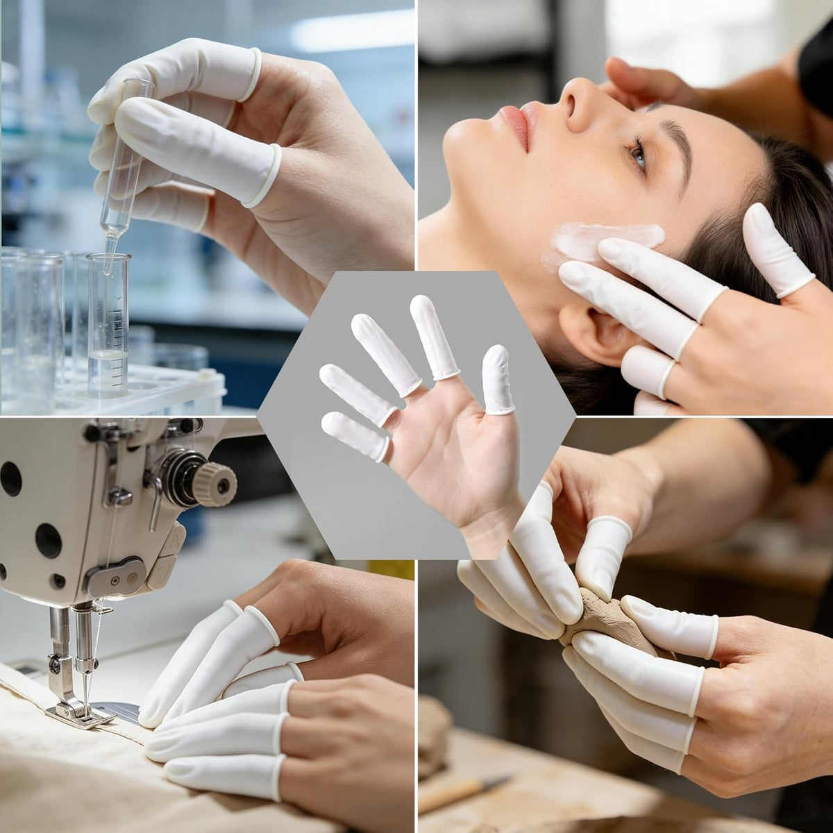 Professional Rubber Finger Cots, Anti-Static Medium Finger Cover, Disposable Rubber Finger Protectors for Offices, Kitchens, and More - Protective Guards Labor Protection Finger Guards (300PCS)