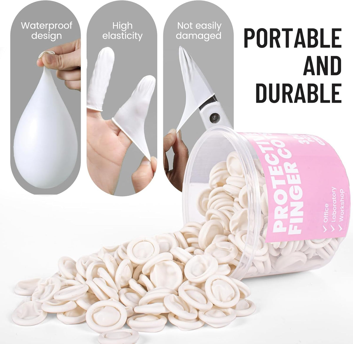 Professional Rubber Finger Cots, Anti-Static Medium Finger Cover, Disposable Rubber Finger Protectors for Offices, Kitchens, and More - Protective Guards Labor Protection Finger Guards (300PCS)