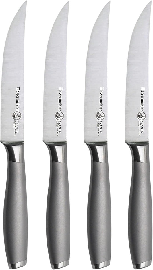 Avanta Forged 5” Fine Edge Steak Knife Set - German X50 Stainless Steel - Rust Resistant & Easy to Maintain - Includes 4 Steak Knives