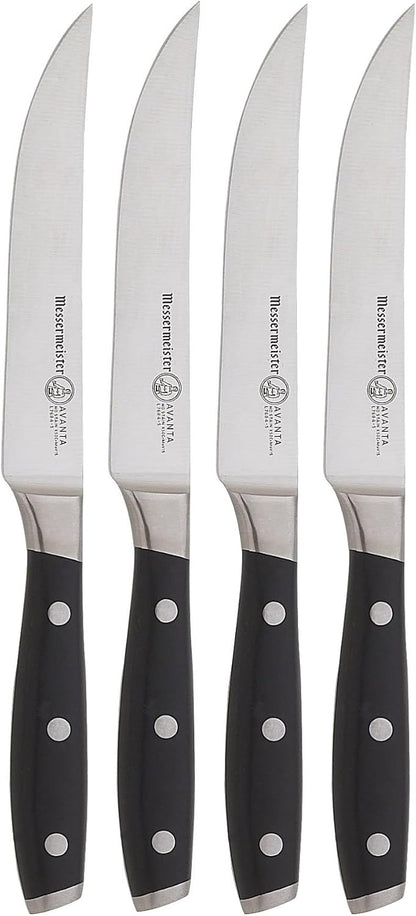 Avanta Forged 5” Fine Edge Steak Knife Set - German X50 Stainless Steel - Rust Resistant & Easy to Maintain - Includes 4 Steak Knives