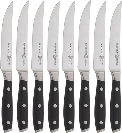 Avanta Forged 5” Fine Edge Steak Knife Set - German X50 Stainless Steel - Rust Resistant & Easy to Maintain - Includes 4 Steak Knives
