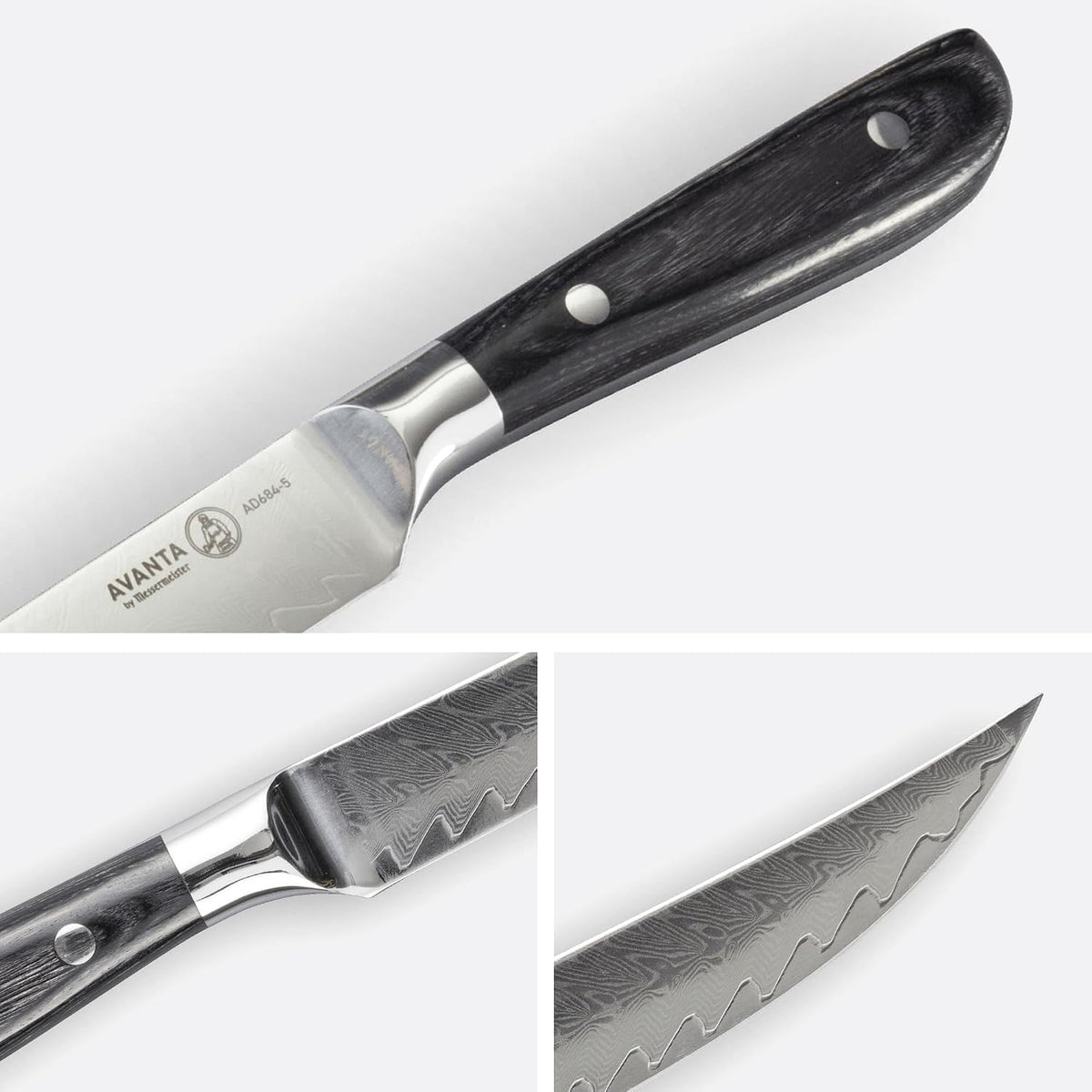 Avanta Forged 5” Fine Edge Steak Knife Set - German X50 Stainless Steel - Rust Resistant & Easy to Maintain - Includes 4 Steak Knives