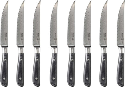 Avanta Forged 5” Fine Edge Steak Knife Set - German X50 Stainless Steel - Rust Resistant & Easy to Maintain - Includes 4 Steak Knives