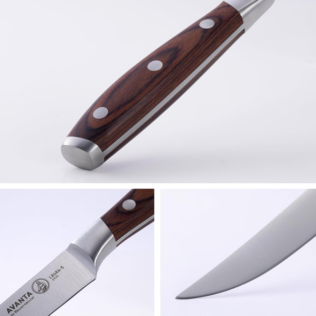 Avanta Forged 5” Fine Edge Steak Knife Set - German X50 Stainless Steel - Rust Resistant & Easy to Maintain - Includes 4 Steak Knives