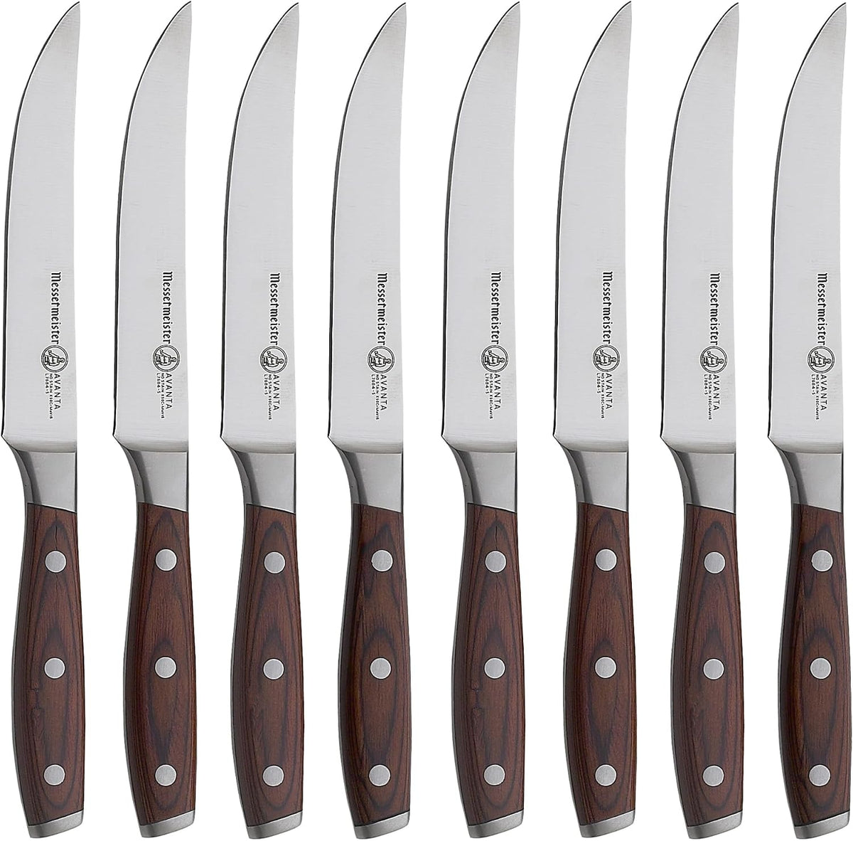Avanta Forged 5” Fine Edge Steak Knife Set - German X50 Stainless Steel - Rust Resistant & Easy to Maintain - Includes 4 Steak Knives