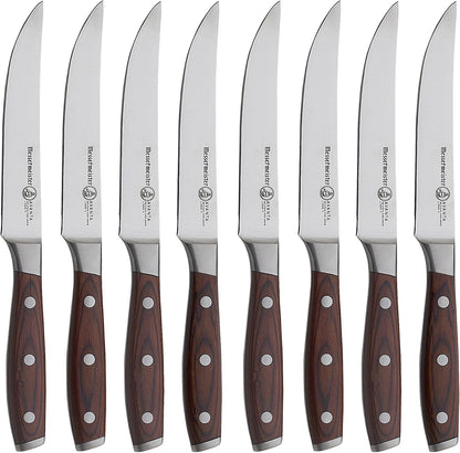 Avanta Forged 5” Fine Edge Steak Knife Set - German X50 Stainless Steel - Rust Resistant & Easy to Maintain - Includes 4 Steak Knives