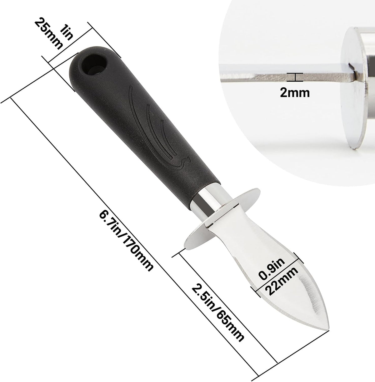 Oyster Shucker Set of 2 with Cut Resistant Glove, Stainless Steel Oyster Opener Tool, Wood Handle Shucking Knife Set for Oysters Clams Scallops Mussels Shellfish, Kitchen Seafood Tools Gift