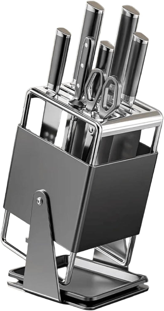Universal knife rack - Stainless steel kitchen knife rack, suitable for storing kitchen knives, a kitchen storage wonder that is easy to clean. (Grey1)