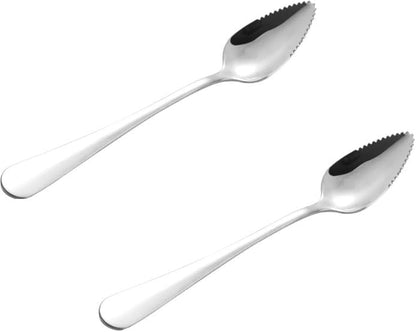 2Pcs Grapefruit Spoon Stainless Steel Fruit Spoon, Stainless Steel Spoon, Serrated Edge Ice Cream Scrape Cut Spoons For Fruit Dessert Cheese Vegetables Kitchen Tool with Non-stick Plating