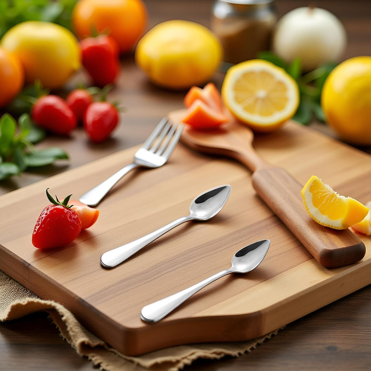 2Pcs Grapefruit Spoon Stainless Steel Fruit Spoon, Stainless Steel Spoon, Serrated Edge Ice Cream Scrape Cut Spoons For Fruit Dessert Cheese Vegetables Kitchen Tool with Non-stick Plating
