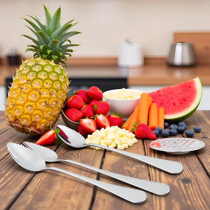 2Pcs Grapefruit Spoon Stainless Steel Fruit Spoon, Stainless Steel Spoon, Serrated Edge Ice Cream Scrape Cut Spoons For Fruit Dessert Cheese Vegetables Kitchen Tool with Non-stick Plating