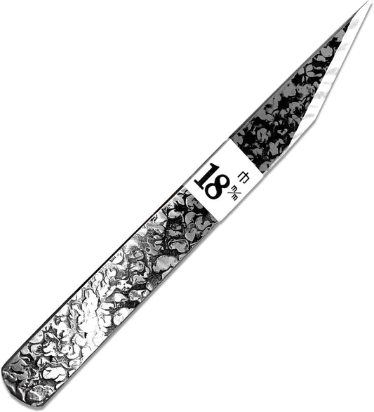 Kiridashi Knife 18mm Right Hand for Woodworking, Marking, Scribing, Carving, Whittling, Professional Hand Forged Razor Sharp Japanese Carbon Steel Blade with Hammered Pattern, Made in JAPAN