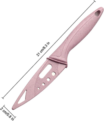3Pcs Sharp and Durable Fruit Knife (pink, Blue, Green) | Exquisite and Beautiful, with Scabbard, Paring Knife is Suitable for Most Vegetables, Fruits and Meat