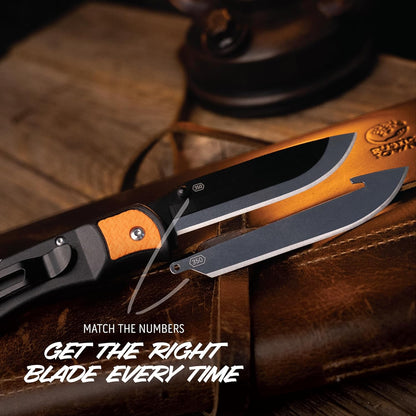 3.5" RazorLite EDC Knife. Pocket Knife with Replaceable Blades and Clip. The Perfect Hunting Blade for Skinning Deer. Blaze Orange with 6 Blades