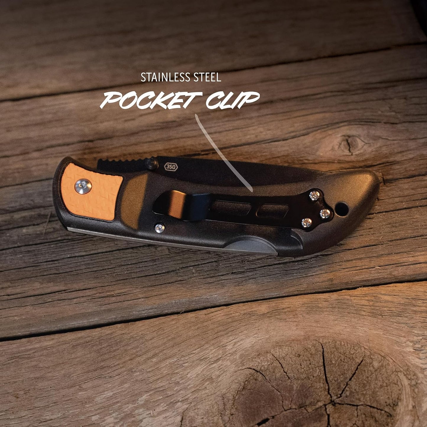 3.5" RazorLite EDC Knife. Pocket Knife with Replaceable Blades and Clip. The Perfect Hunting Blade for Skinning Deer. Blaze Orange with 6 Blades