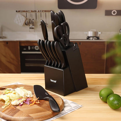 Black Kitchen Knife Set of 3, Dishwasher Safe | Sharp Knives with Stainless Steel Blade, Lightweight Handle, Non-stick Coating, Includes 7", 5", 3.5" Knives