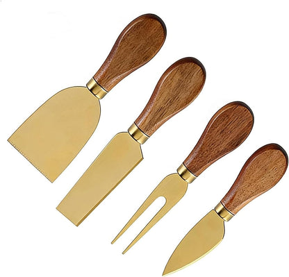 Premium Stainless Steel Cheese Tool Set - 4 Piece Cheese Knife Set - Cut, Spread All Your Favorite Cheeses