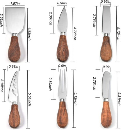 Premium Stainless Steel Cheese Tool Set - 4 Piece Cheese Knife Set - Cut, Spread All Your Favorite Cheeses