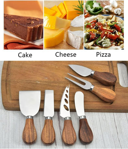 Premium Stainless Steel Cheese Tool Set - 4 Piece Cheese Knife Set - Cut, Spread All Your Favorite Cheeses