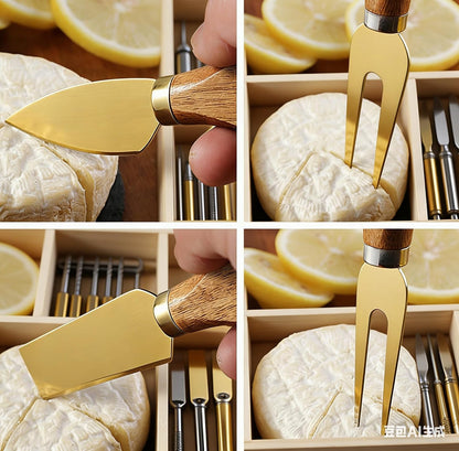 Premium Stainless Steel Cheese Tool Set - 4 Piece Cheese Knife Set - Cut, Spread All Your Favorite Cheeses