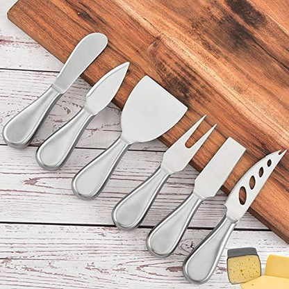 Premium Stainless Steel Cheese Tool Set - 4 Piece Cheese Knife Set - Cut, Spread All Your Favorite Cheeses